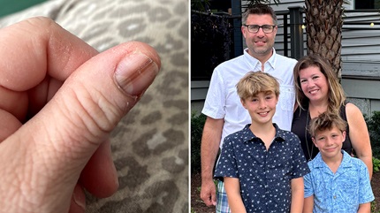 Lauren's nail and Lauren with family