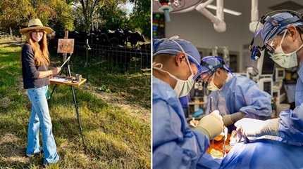 Laurie is among the first patients to undergo a robotically-assisted aortic valve replacement surgery through a neck incision. 