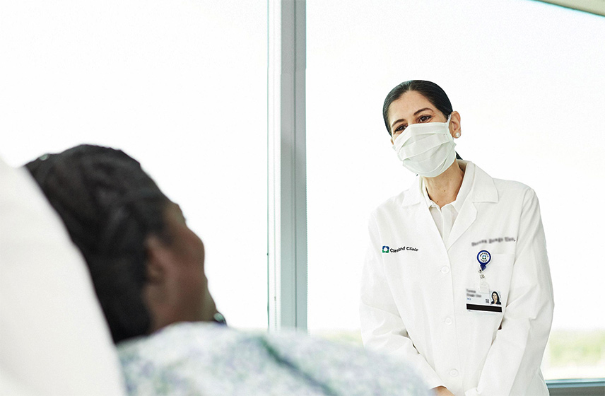 Patient talking to Cleveland Clinic colorectal surgeon